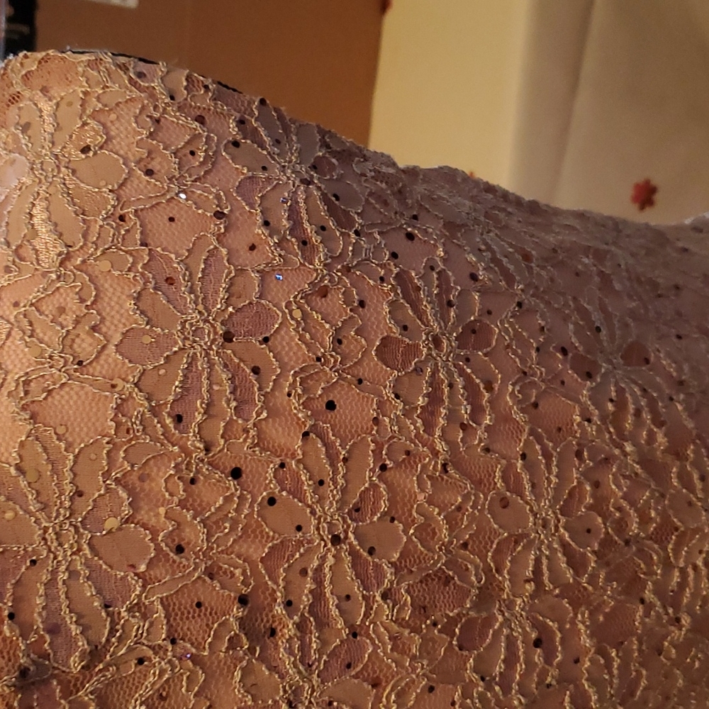 connected apparel Dusty Rose Lace Sleeveless Wrap Sheath Dress - Picture 3 of 3